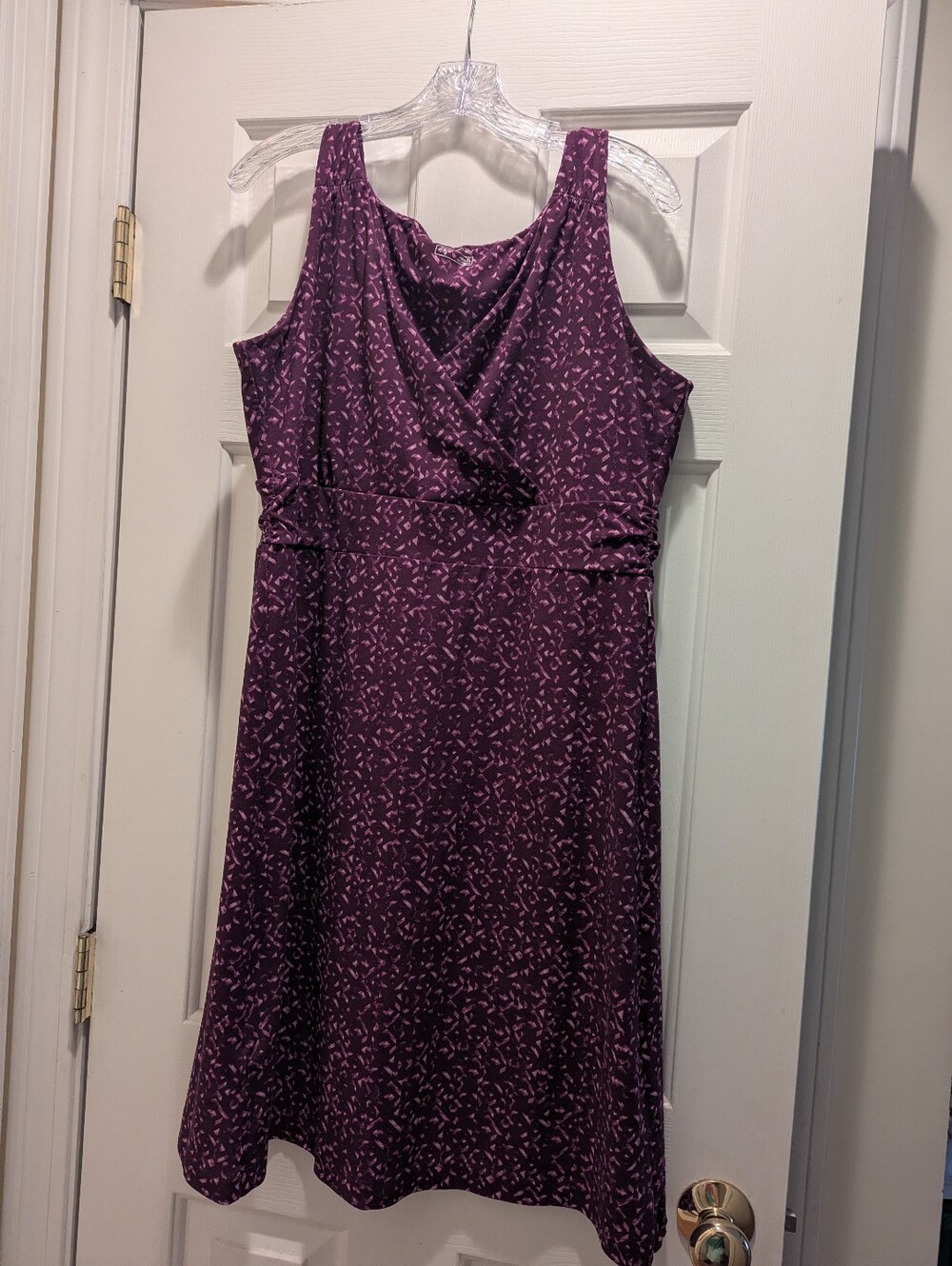 Eddie Bauer Purple Geometric Pattern Sleeveless Dress Sz XL *EUC